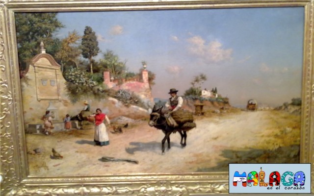 La Fuente de Reding/ cerca de la fuente-1880-1883- Guillermo Gómez Gil. Óleo sobre lienzo